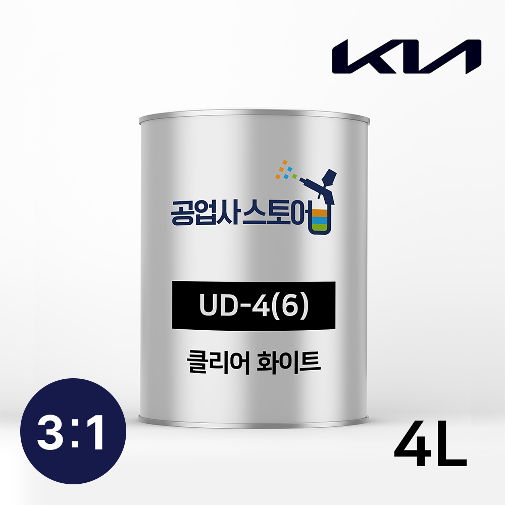 공업사스토어 3:1 우레탄 크리어 화이트 UD-4(6) 4L(주제3L+경화제1L),공업사스토어